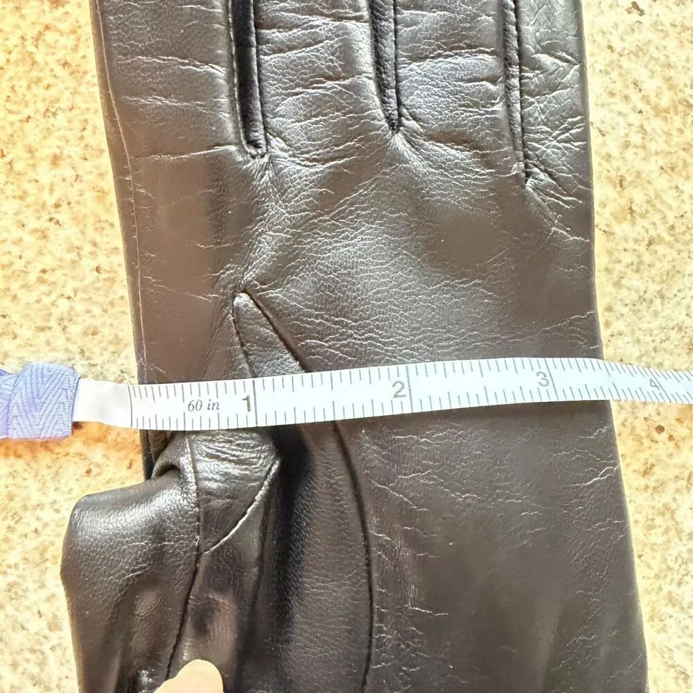 Fownes Black Nappa Leather Gloves Womens Large Lined Genuine Leather NWT Large